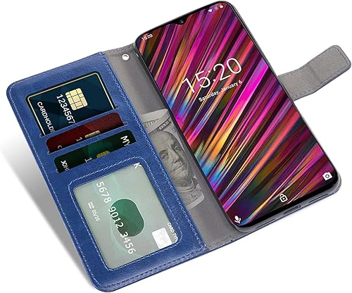 Miniatura 9 de Asuwish Funda compatible con UMIDIGI F1, protector de pantalla de vidrio templado y funda de cuero con tapa para tarjetero, accesorios celulares,