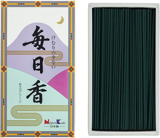 nippon kodo 165 Mainichiko Moss Incense 16 x 8 x 3 cm Blue