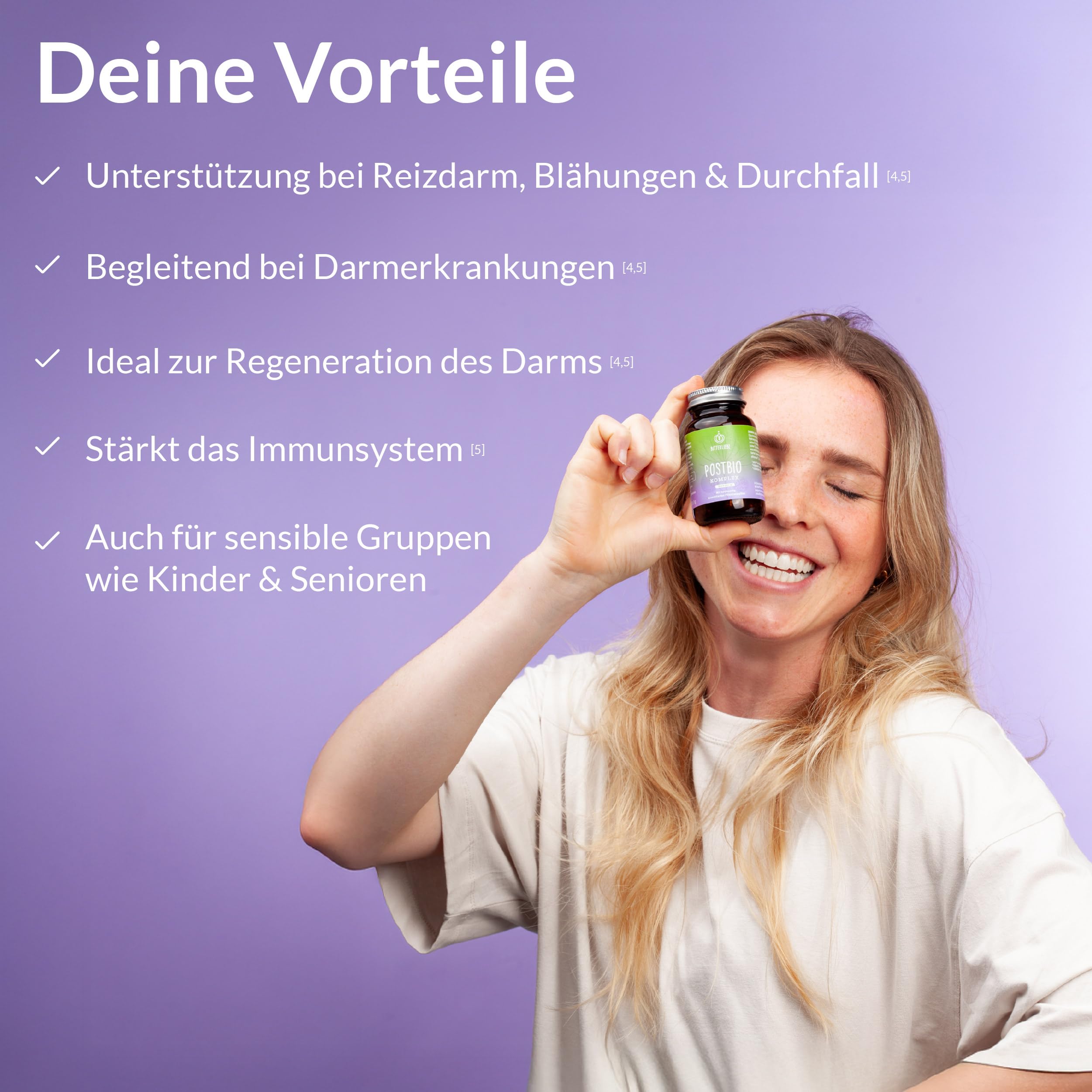 BitterLiebe - Darm Aufbau Paket - mit Postbio, Probio und Ballaststoff mit Geschmack - für deine Darmgesundheit