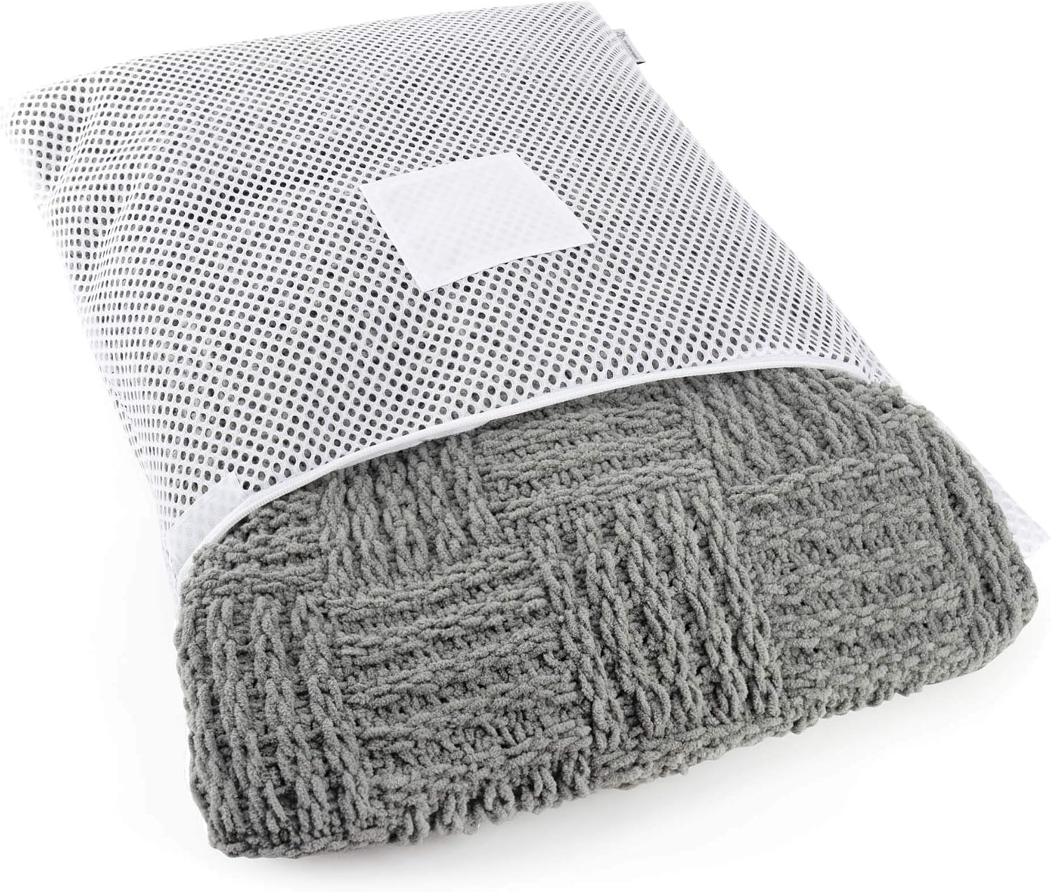 HANGERWORLD Professional Mesh Net Wash Laundry Bag with Zipper - For Socks Delicates and Baby Clothes - White, 24in x 17.5in