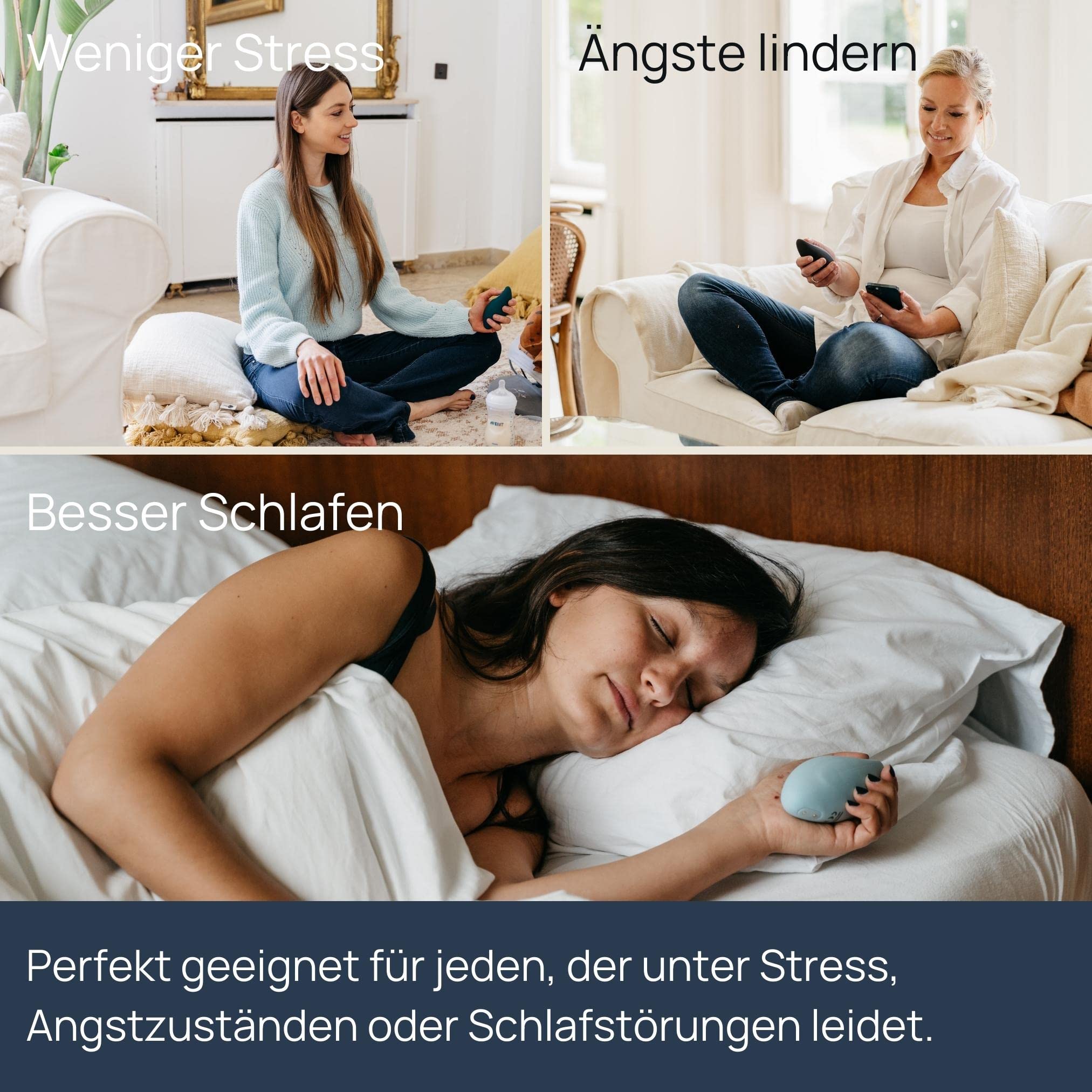 Moonbird Atem- und Meditationsgerät Einschlafhilfe Erwachsene Stressreduzierung Angstlinderung Himmelblau