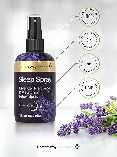 Miniatura 6 de Doctor's Way Sleep Spray de 8 onzas líquidas  Paquete de 3  con lavanda y melatonina  Spray de almohada de fragancia  Sin OMG, sin gluten, sin