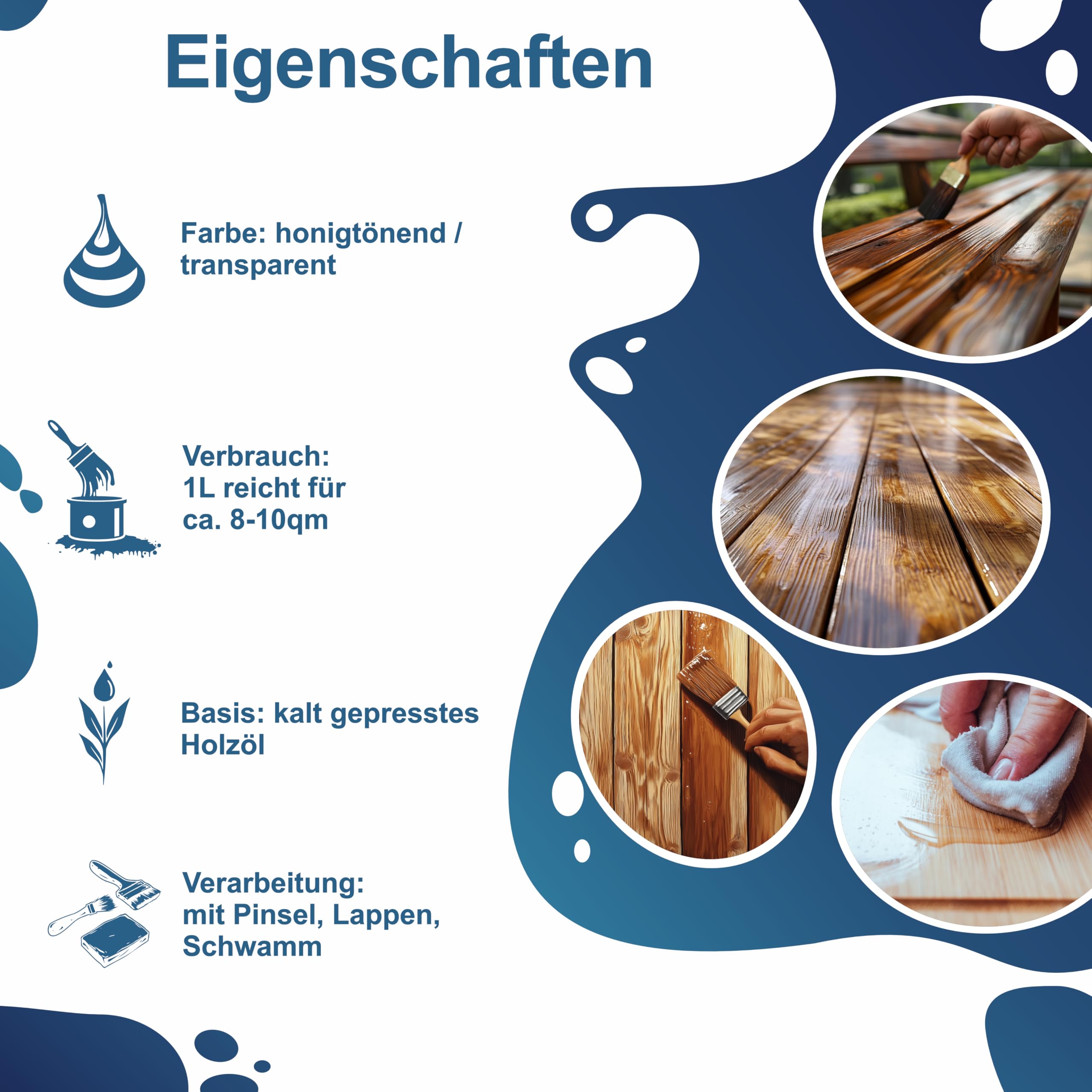 Douglasienöl Terrassenöl Akazienöl Lärchenöl I Innen & Außen | UV-Schutz & Pflege für Terrassen, Zäune, Gartenmöbel 5L