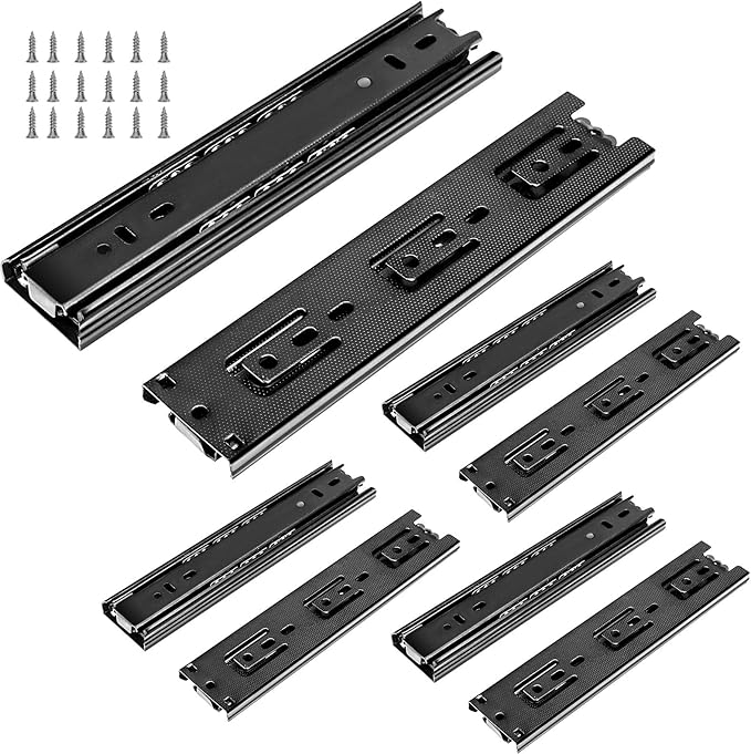 ZOENHOU 4 Pairs 8 Inch Drawer Slides, Heavy Duty Metal Steel Ball