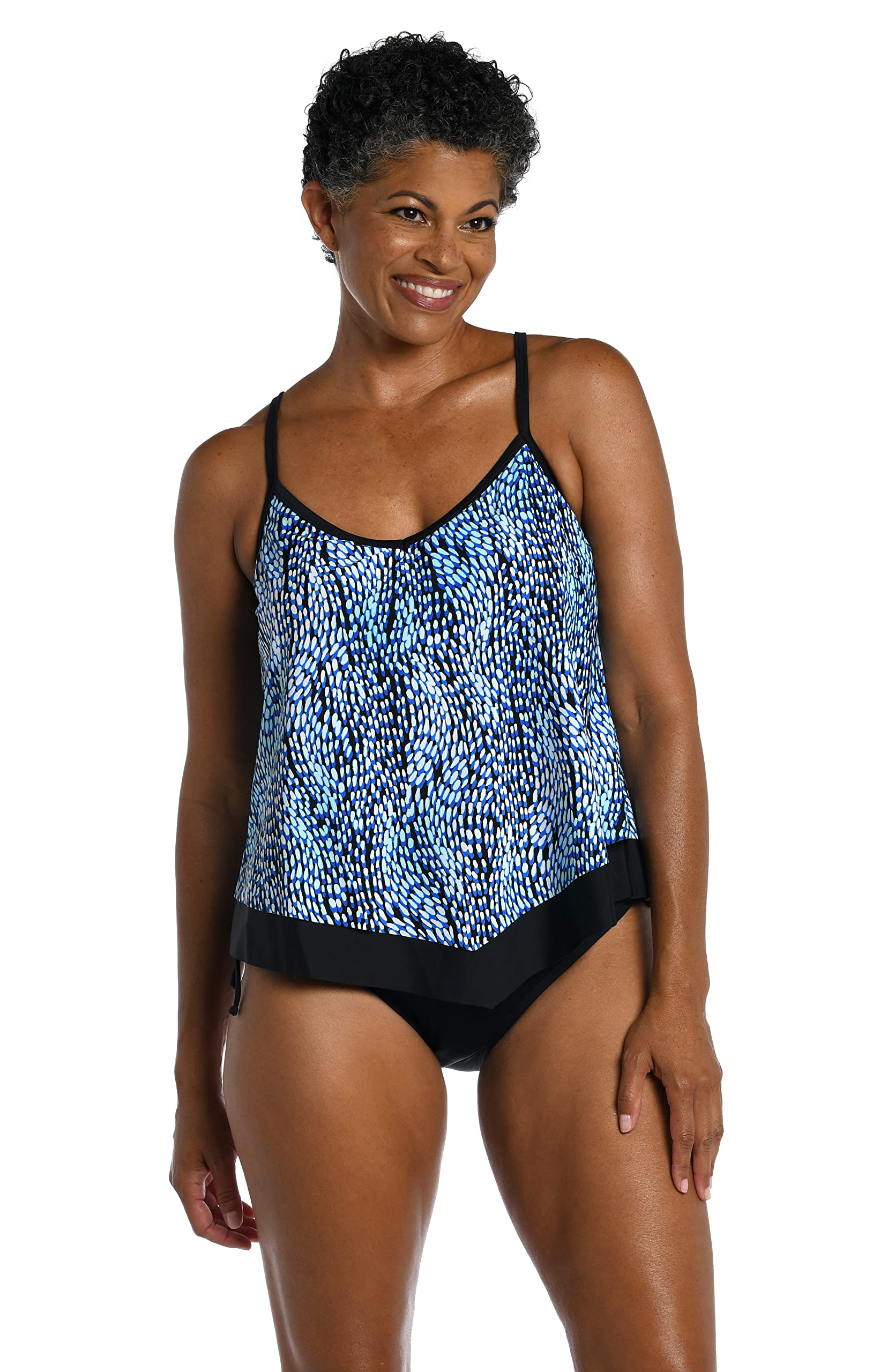 Maxine Of Hollywood Top de Traje de Baño Tankini con Cuello En V Sujetador Mujer