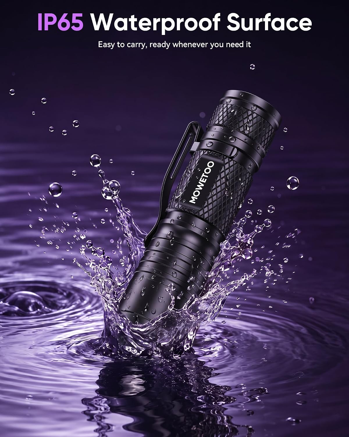2Pack Black Light Flashlight,395nm Mini Zoomable UV LIGHT,USB-C Port