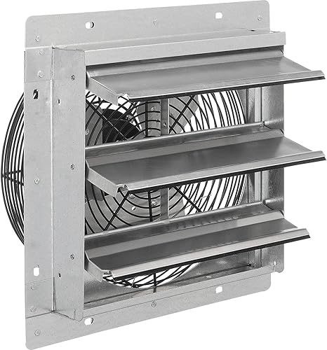 Global Industrial Ventilador de ventilación de escape de 12" W con obturador, sola velocidad