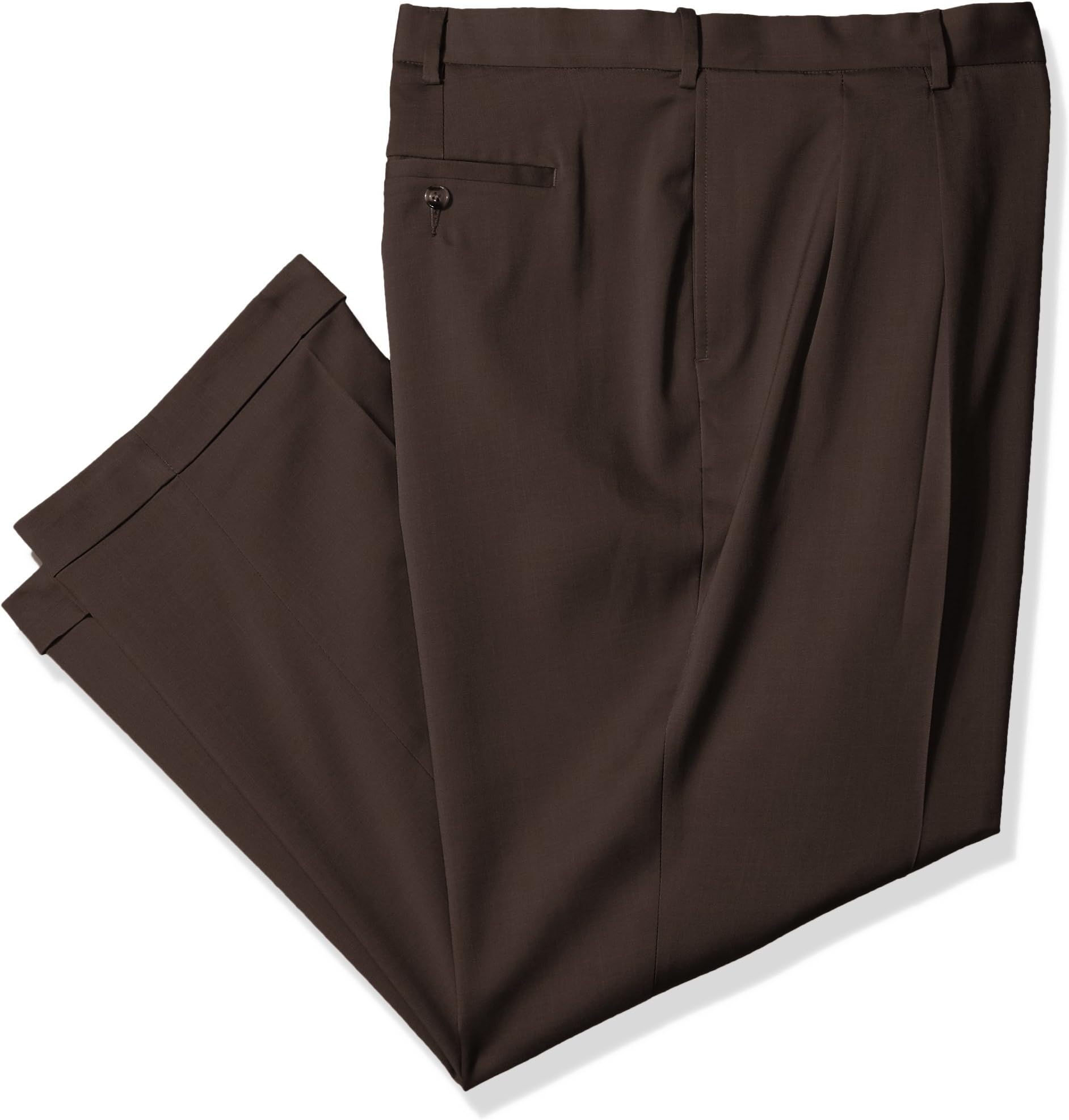 SavaneMen's Big & Tall Pleated Stretch Crosshatch Dress Pant