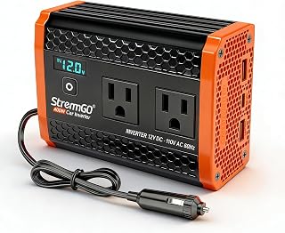 400W Power Inverters for Vehicle Dual AC Car Plug Adapter Outlet | USB 24W/30W Fast Charge, Inverter 12V to110V, Cigarette Lighter Adapter for Laptop/Camping/Road Trippers