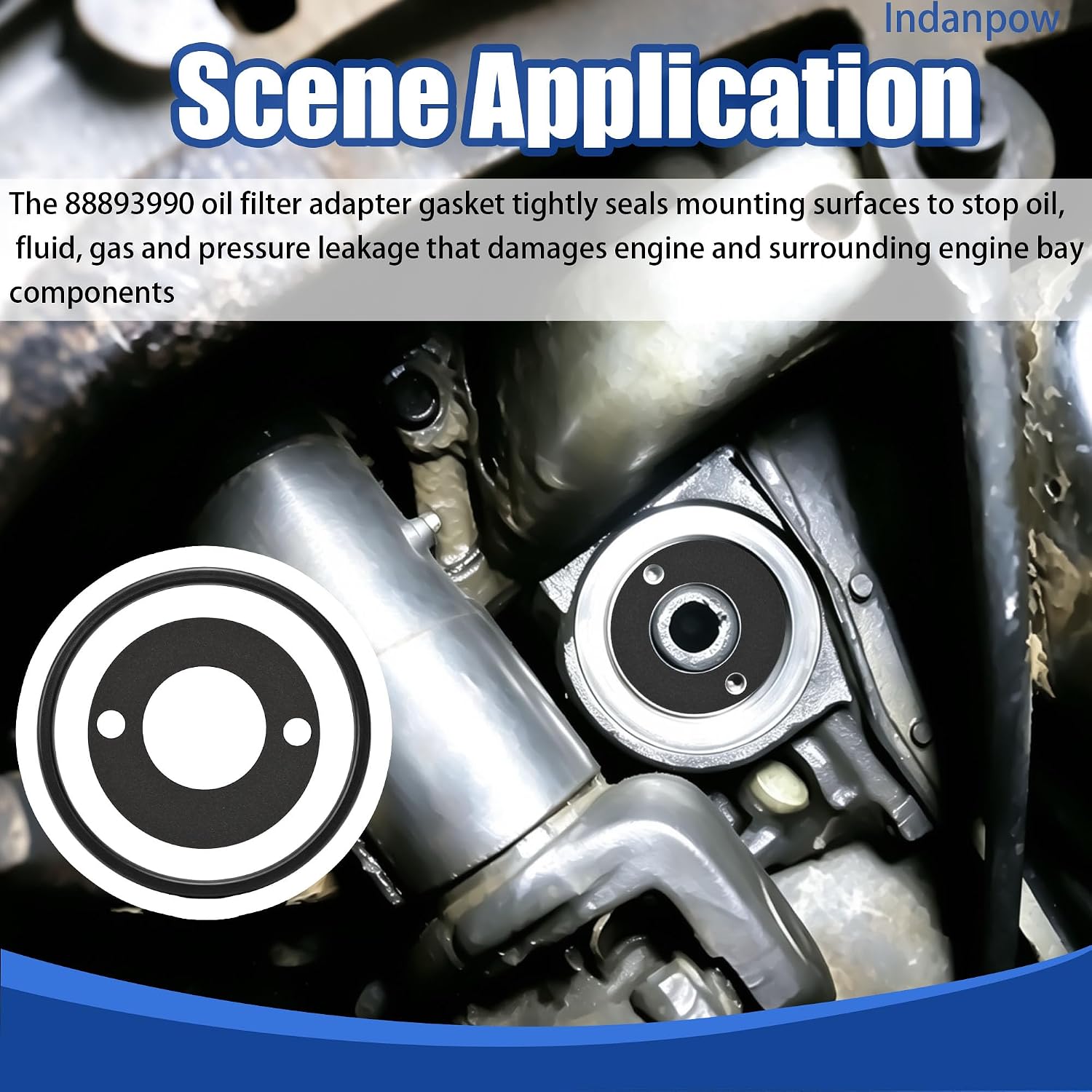 Replacement for 88893990 Engine Oil Filter Adapter Gasket (2 Set) | Contains a metal core, which is different from paper gaskets and is not easily hardened, cracked, or broken