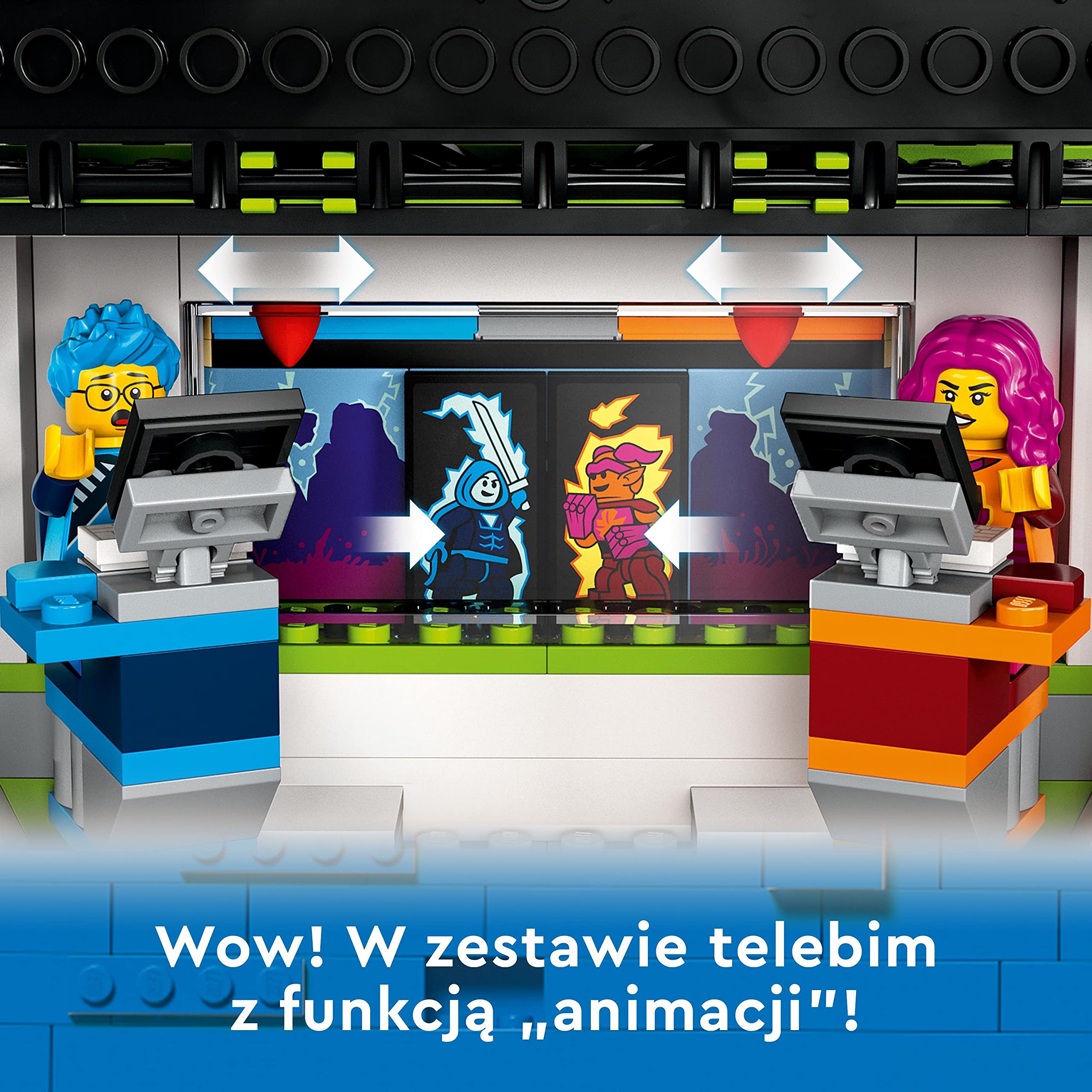 LEGO 60388 City Ciężarówka na Turniej Gier, Samochód do Zawodów e-sportowych, Zestaw dla Fanów Gier Komputerowych i Graczy od 7 lat z Minifigurkami