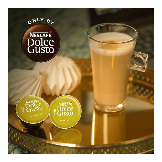 NESCAFAa Dolce Gusto Coffee Capsules Cappuccino, 16 Count (Pack of 3)