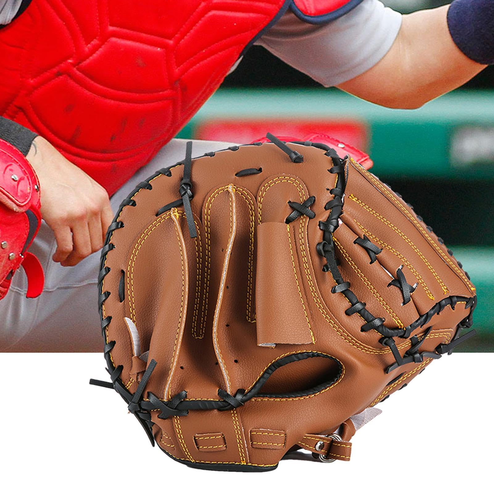 Mitaine de Receveur de Baseball, Gants de Softball,Softball Catcher Épaissir Mitaine de Baseball - Mitaine de Receveur Confortable, Gants de Terrain de Baseball et de Softball pour Hommes, Gants de
