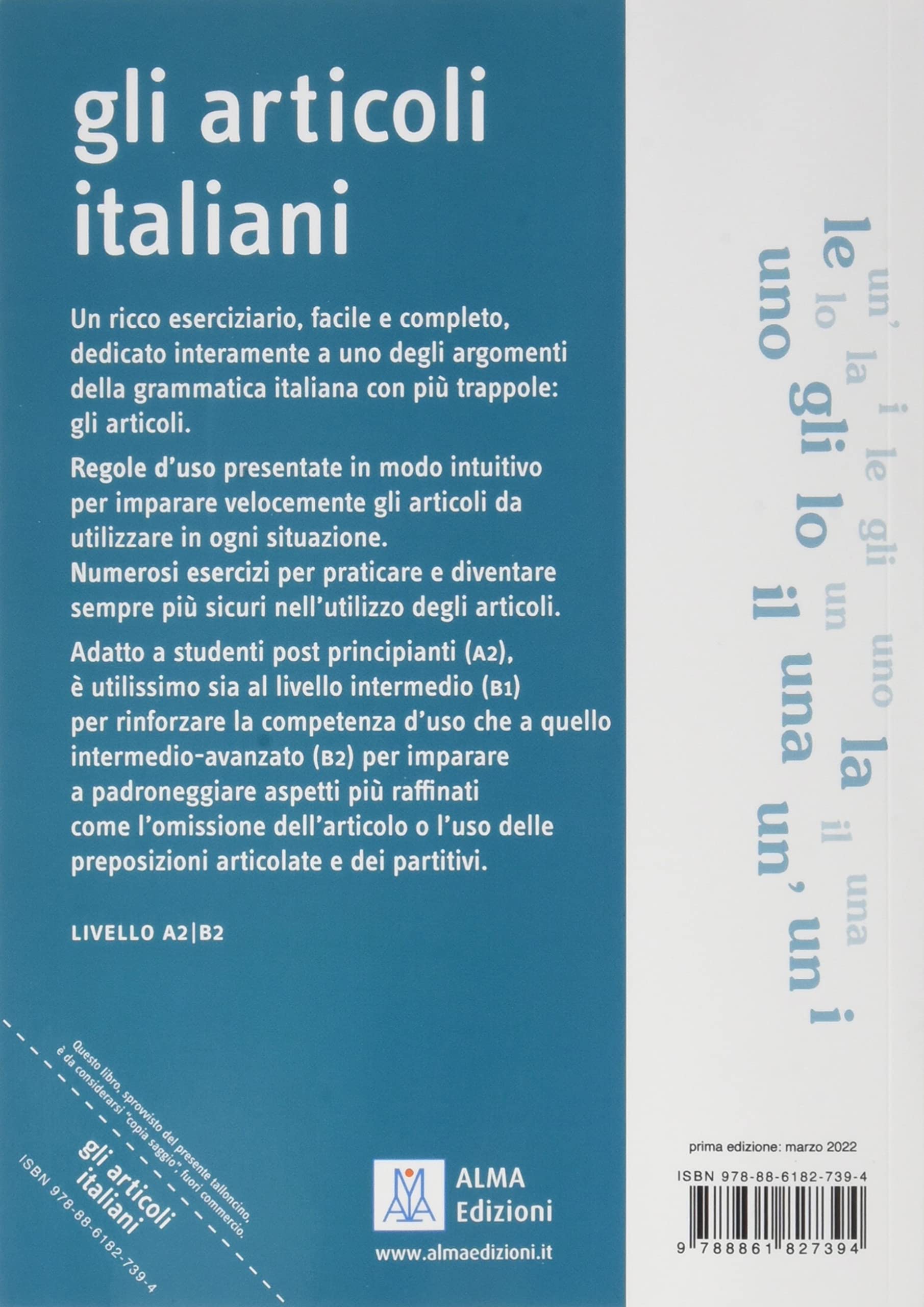 Grammatiche ALMA: Gli articoli italiani. Libro