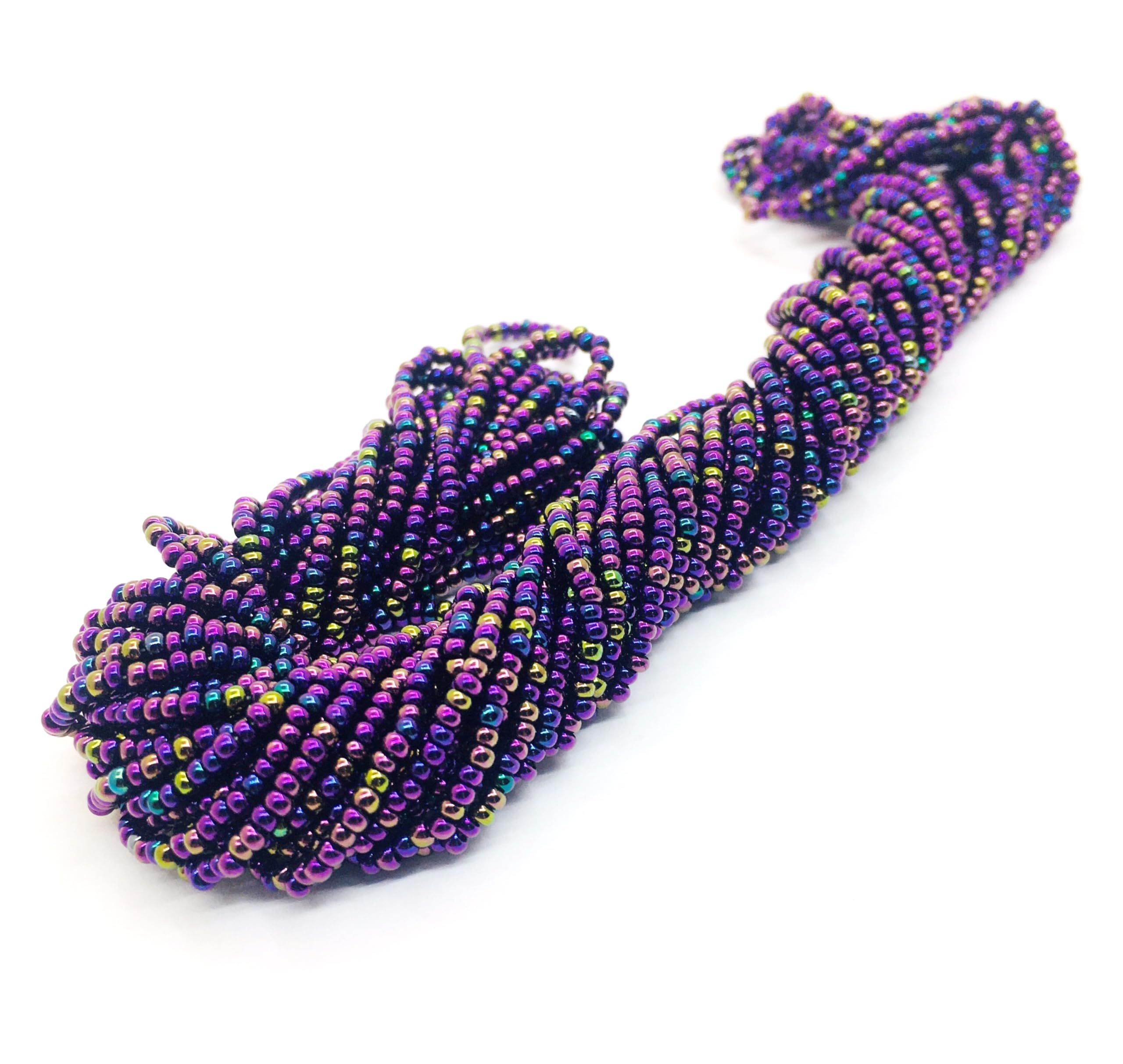 Perlin Seed Beads Native American Seed Beads Pony Beads Preciosa Ornela Czech 2 mm 9000 Pieces CZ 11/0 on Multiple Strands Purple Metallic Round