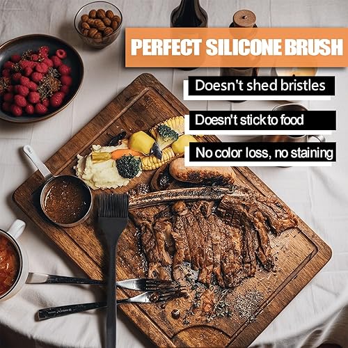 Miniatura 10 de Ortarco Cepillo de silicona para repostería, para hornear, cocinar, barbacoa, parrilla, aceite para untar salsa de mantequilla, paquete de 4