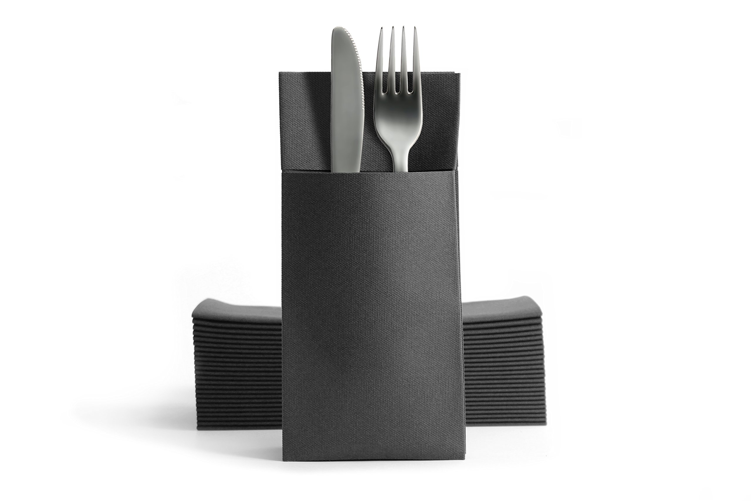 Alvotex Black Airlaid Cutlery Napkins 39 X 40 Cm 50/1 (390)