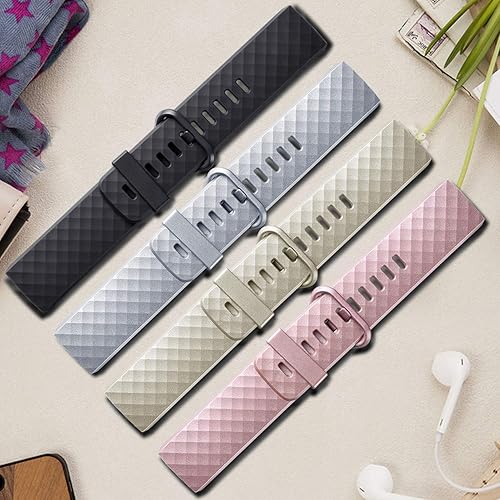 Miniatura 2 de Tobfit Paquete de 4 correas compatibles con Fitbit Charge 4, Fitbit Charge 3, Charge 3 Se, pulseras de repuesto de silicona para mujeres y hombres