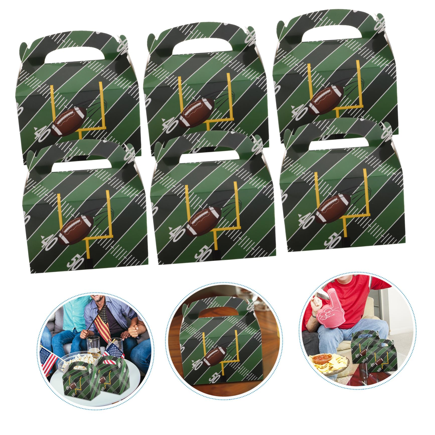 BESTOYARD 50 Pezzi Scatole Feste Tema Calcio Contenitori Snack per Compleanni Sportivi Decorazioni per Celebrazioni per Dolci e Snack