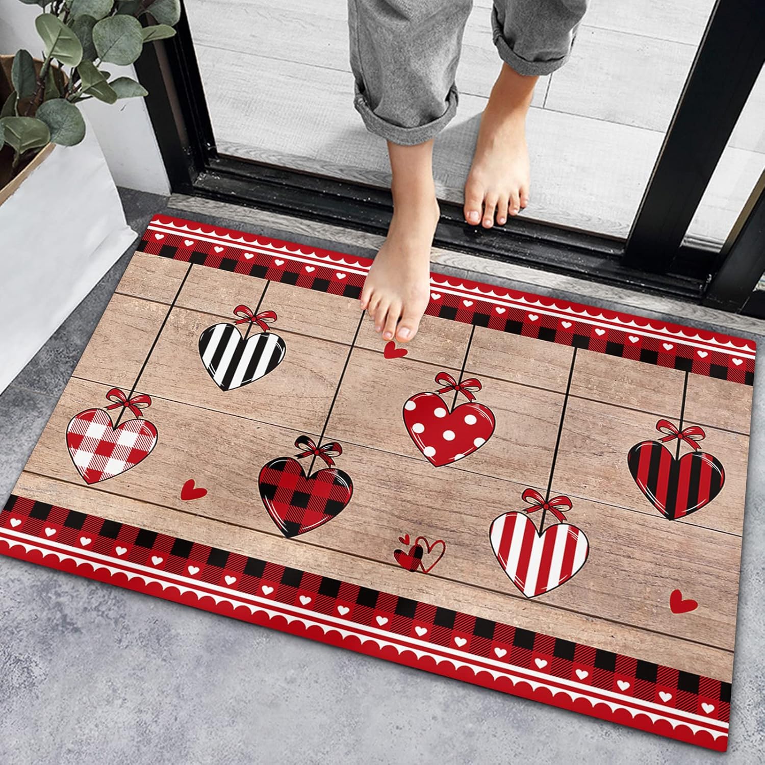 Alfombra De Baño A Cuadros Naranja Retro Funky Groovy Estética Abstracta De Los Años 60 Y 70 A Cuadros Hippie Alfombra De Baño De Microfibra De Espuma Viscoelástica (18 X 30