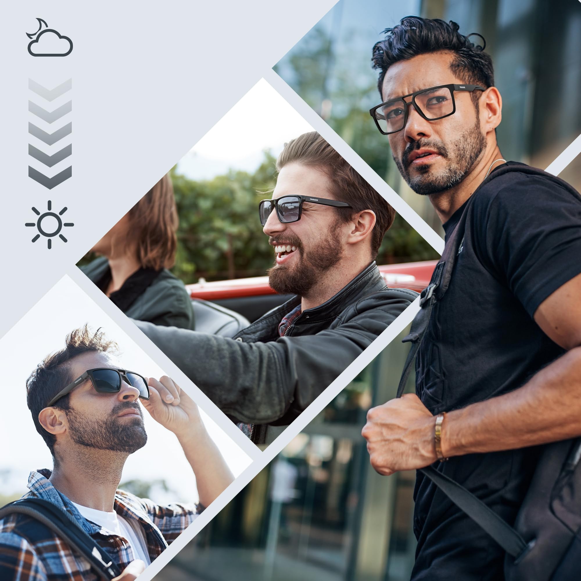 Gafas de sol fotocromáticas para hombres y mujeres, transición UV y protección. Diseño para deportes correr y seguridad en el trabajo