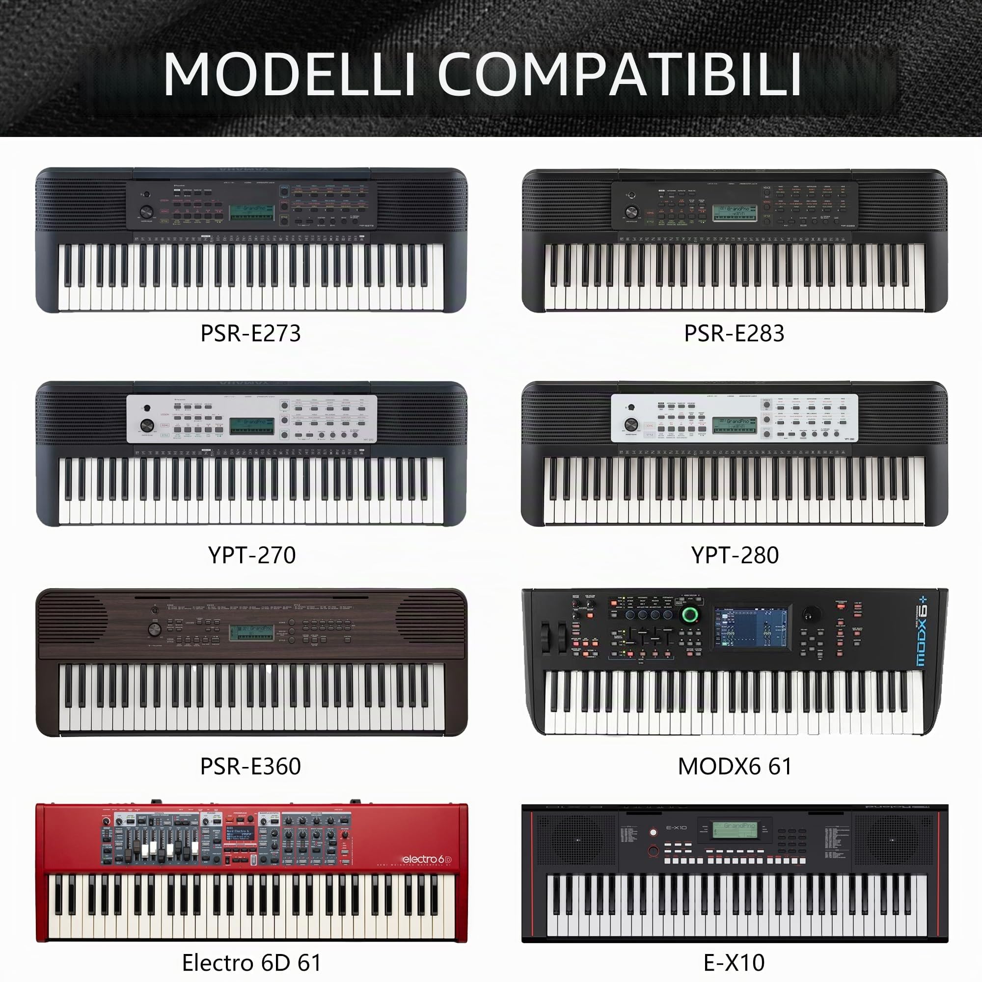 Musiin Pro Shield: Ultimate Stretch-fit Chinlon Keyboard Cover - Water & Dust Resistant, Compatible with Yamaha PSR-E283 YPT-280 YPT-270 PSR-E273 PSR-E360 Alesis Melody 61 Key Keyboard