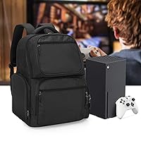 Vista 5 de Trunab Travel Backpack Compatible with Xbox Series X Carrying Case Game Storage Bag with Inner Divider for Xbox XS Console, Multiple Pockets for