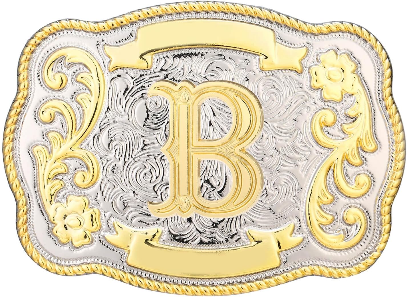 Belt Buckle Men Western Cowboy Cowgirl Rodeo Vintage Initial Letter ABCDMRJ to Z Belt Buckles for Women