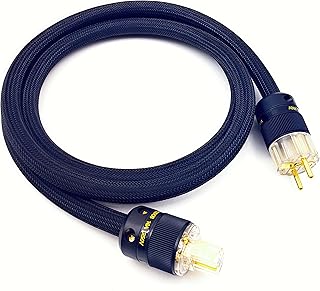 WAudio 10AWG Audio Netzkabel - Hi-FI Stromkabel Standard EU mit Schuko-Stecker und IEC-Stecker (2m)