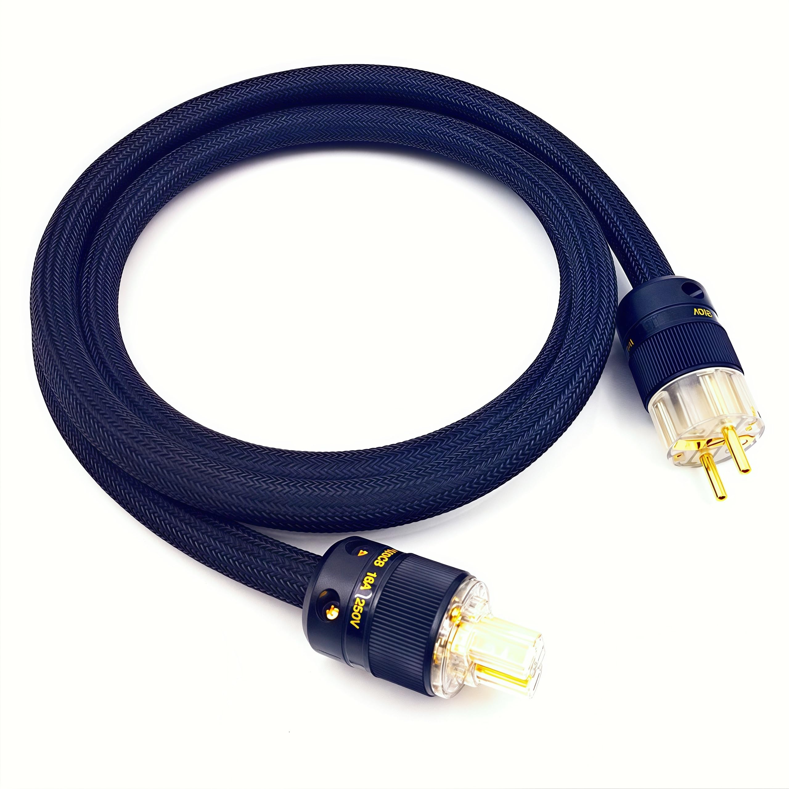 WAudio 10AWG Audio Netzkabel - Hi-FI Stromkabel Standard EU mit Schuko-Stecker und IEC-Stecker (2m)
