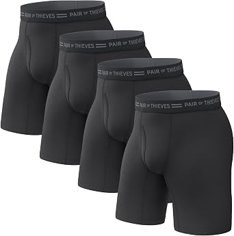 Pair of Thieves Men Every Day Kit Long Boxer Briefs | Underwear for Men | Soft, Tagless, Cotton Blend | Moisture Wicking
