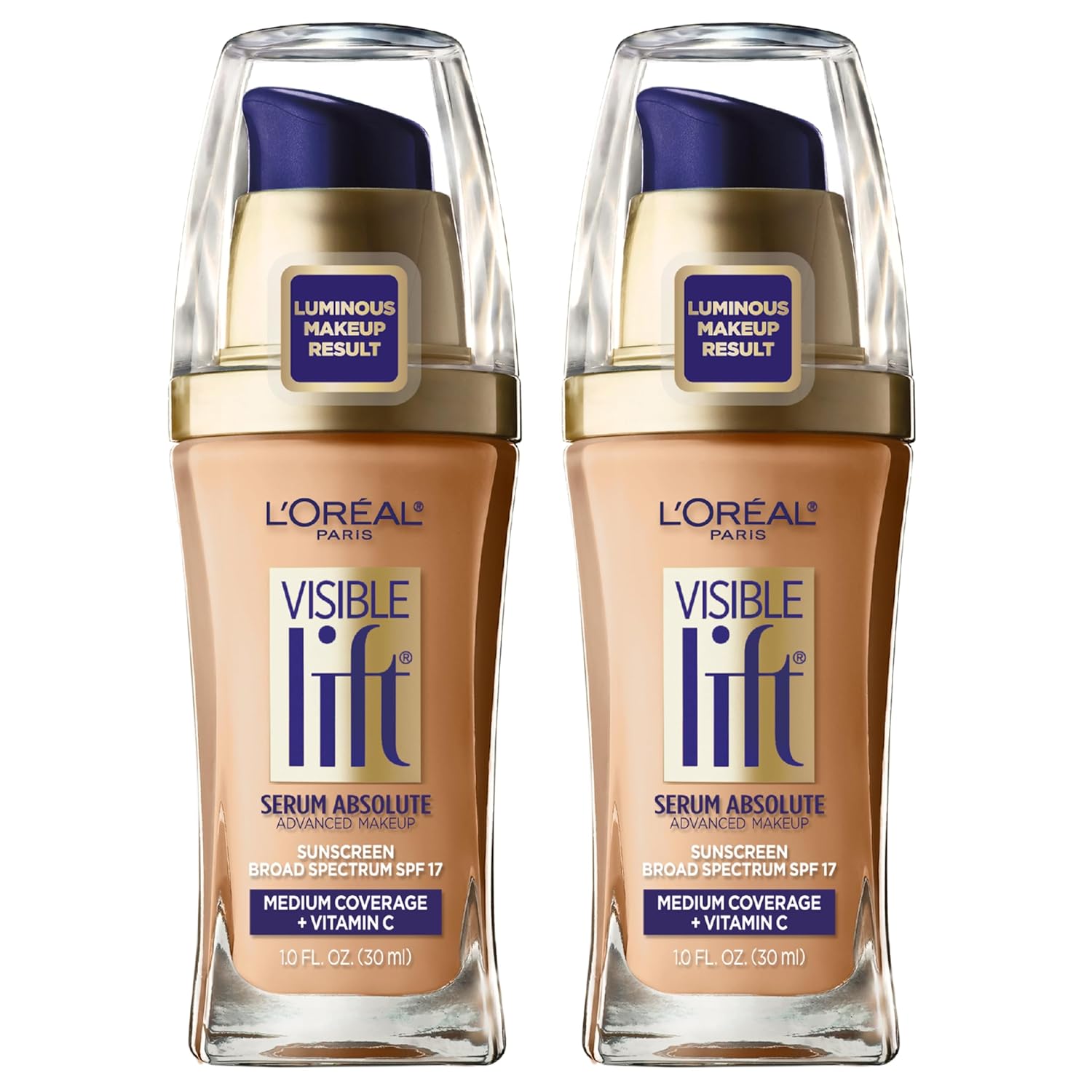 L'Oreal Paris Cosmetics Visible Lift Serum Absolute Foundation, Natural Buff, 1 Fl Oz (2 Count)