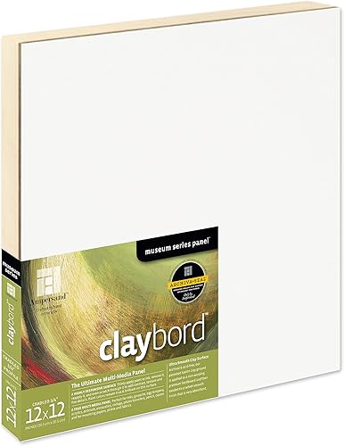 Miniatura 83 de Ampersand Art Supply Panel de pintura de madera: Serie Museo Claybord, 6 "x 6", 3/4 "Perfil acunado Perfil con cuna de 3/4