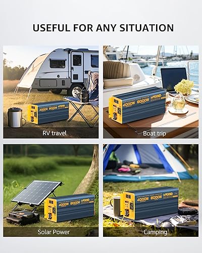 Miniatura 54 de Inversor de corriente de 1500 W/3000 W (pico), onda sinusoidal pura CC de 12 V a 110 V 120 V, convertidor de CA, 3 salidas de CA, inversores