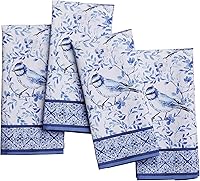 Vista 127 de Maison d' Hermine Servilletas de tela 100% algodón peinado de alta calidad, decorativas, lavables, juego de 4 servilletas para el hogar, cocina