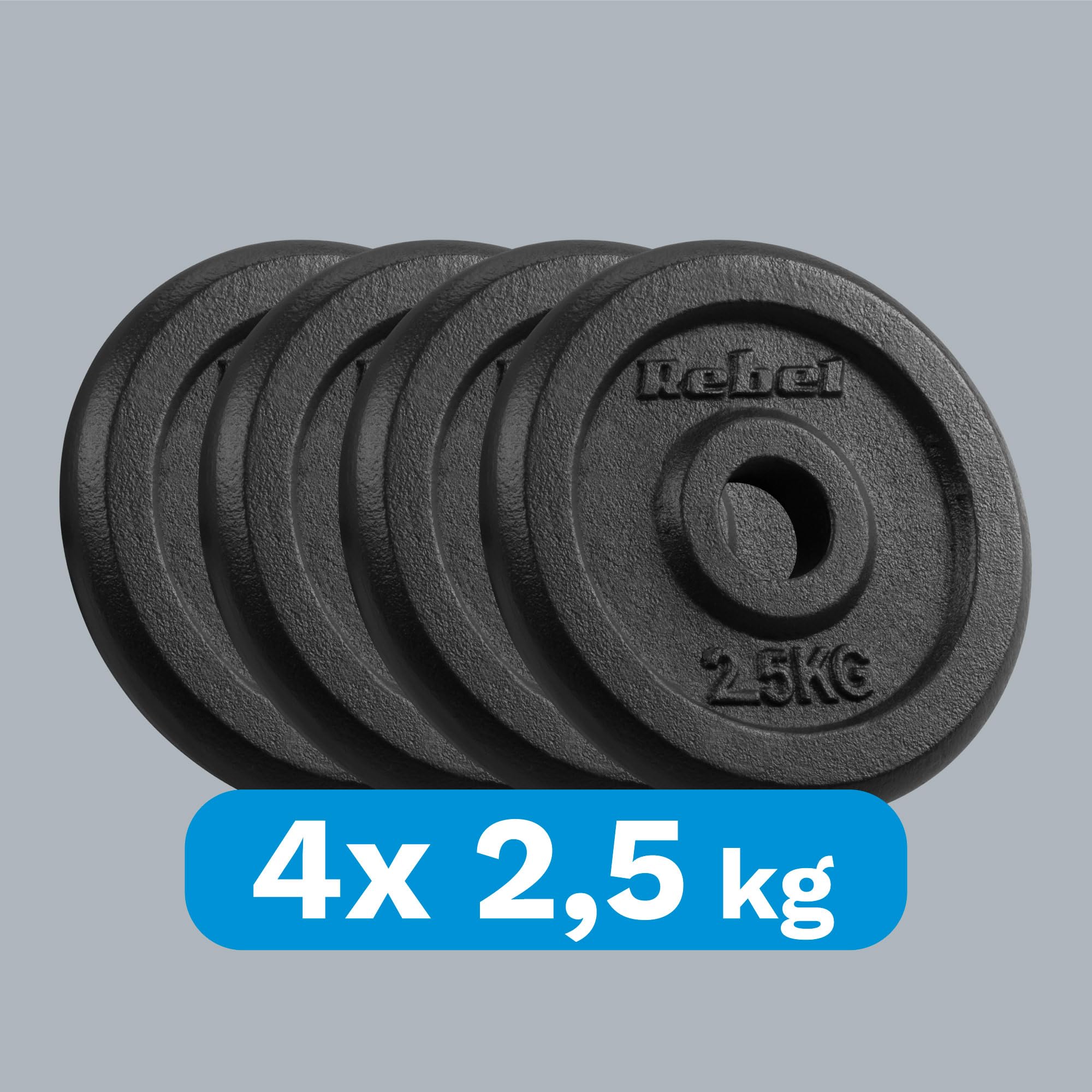 Rebel Zestaw Obciążeń Żeliwnych 4x2.5kg Otwór 31mm Talerz Klasyczny RBA-2127