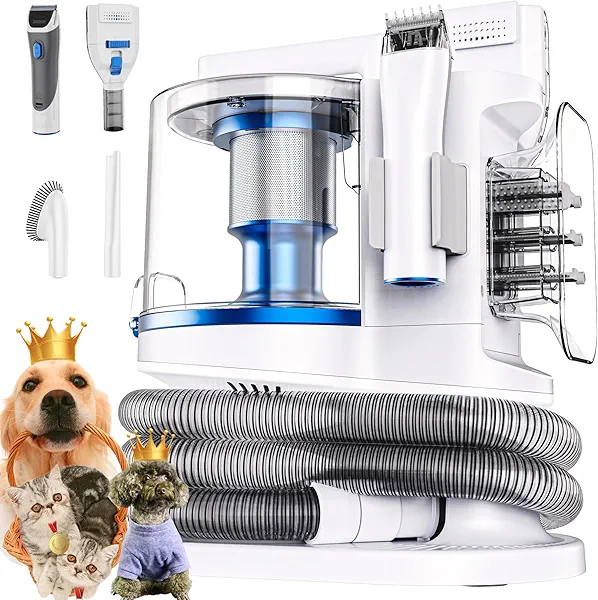 PROMOMO Pet Grooming Kit with 3.4L Oversized Vacuum Suction - 99% Pet Hair Removal - Professional Dog Clippers & Shedding Tools for Cats, Teddy, Poodle, Golden Retrievers