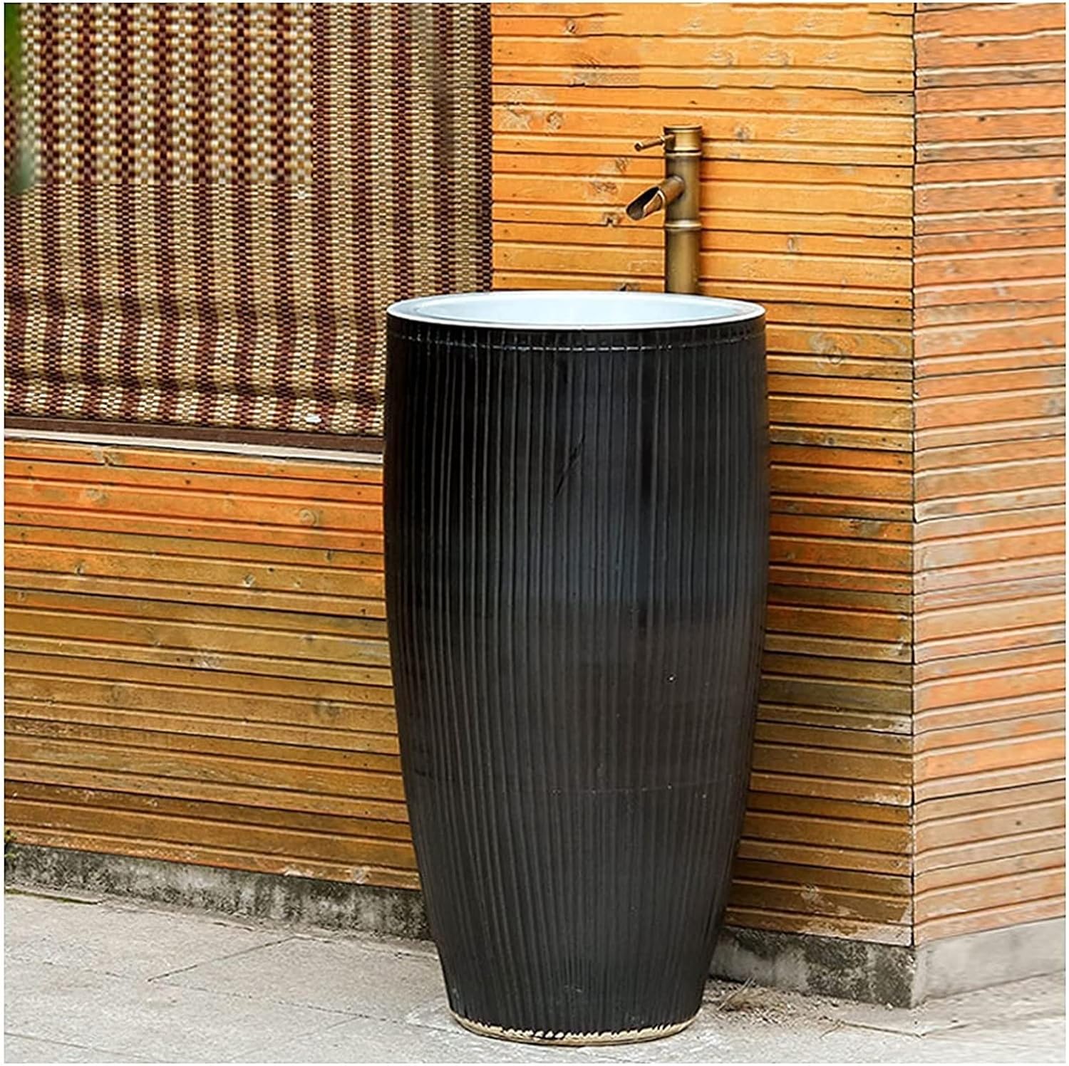 Full Pedestal Art Bathroom Basin Sink Pedestal Bathroom Sink Freestanding Sink Easy-to-Clean Hand Wash Sink Ceramic Material (Color : A) (F) (D)