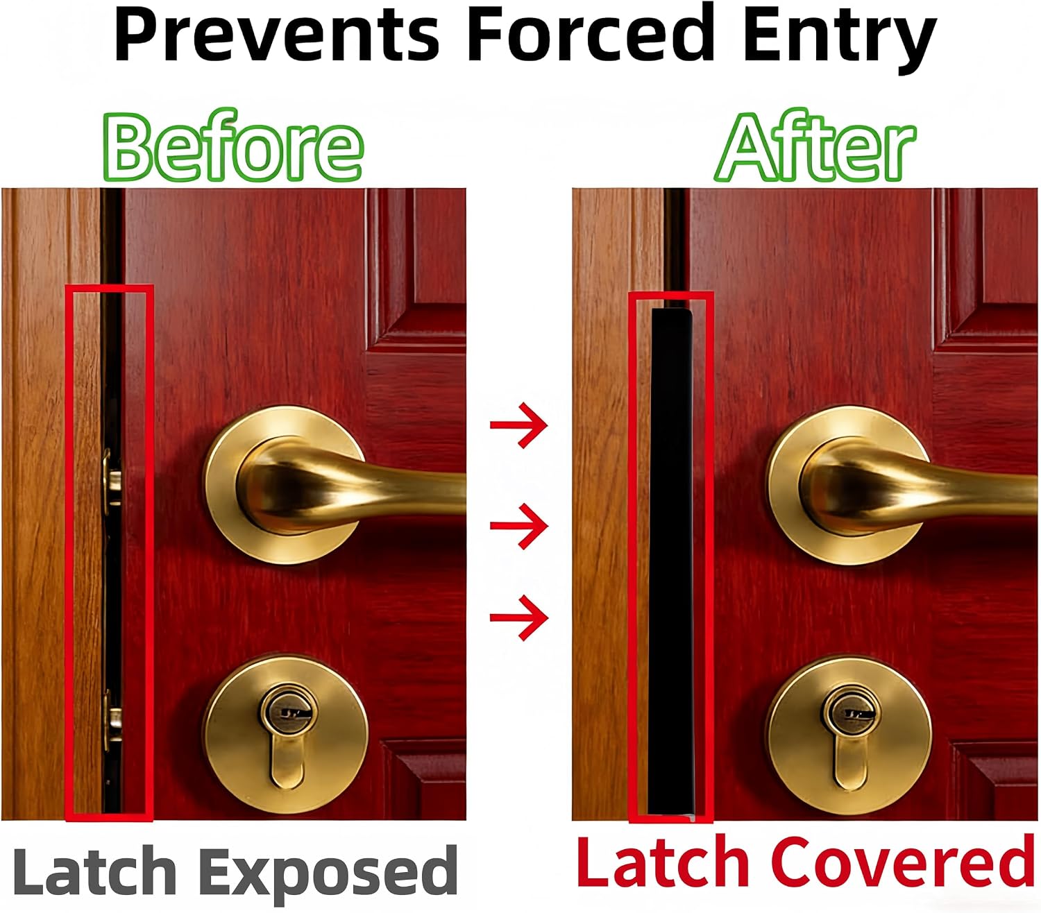 Heavy Duty Door Latch Guard-11" Stainless Steel Door Security Plate(Black)