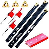 Vista 10 de Soporte de torneado para torneado, soporte de roscado 21 unids - Herramientas de corte de torno de metal, 7 unids 1/2 "Herramientas de roscado Juego