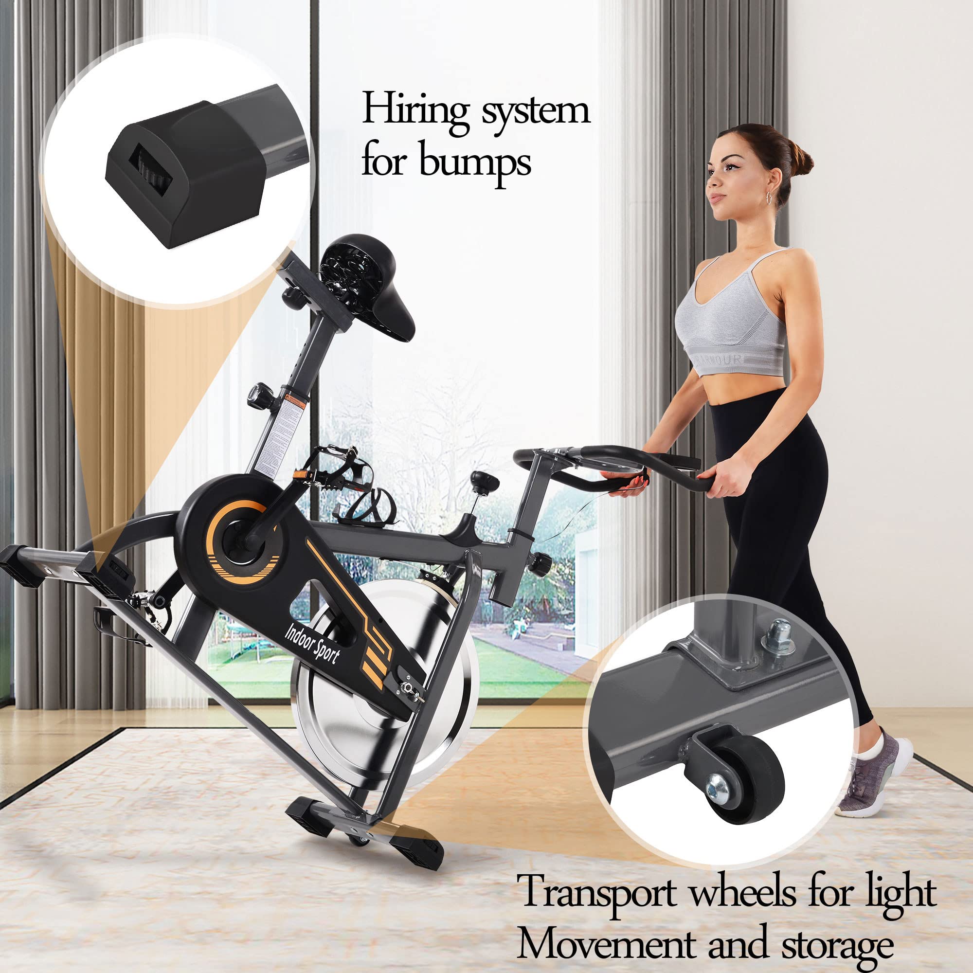 SADALAK Cyclette per Cyclette da Interno, Comodo Cuscino del Sedile, Supporto con Monitor LCD per Bici da Allenamento Cardio Domestica