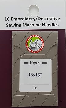 30 Organ 15X1ST Flat Shank Home Embroidery Machine Needs with Large Eye  Multiple Sizes! Metric 90/14 Ball Point