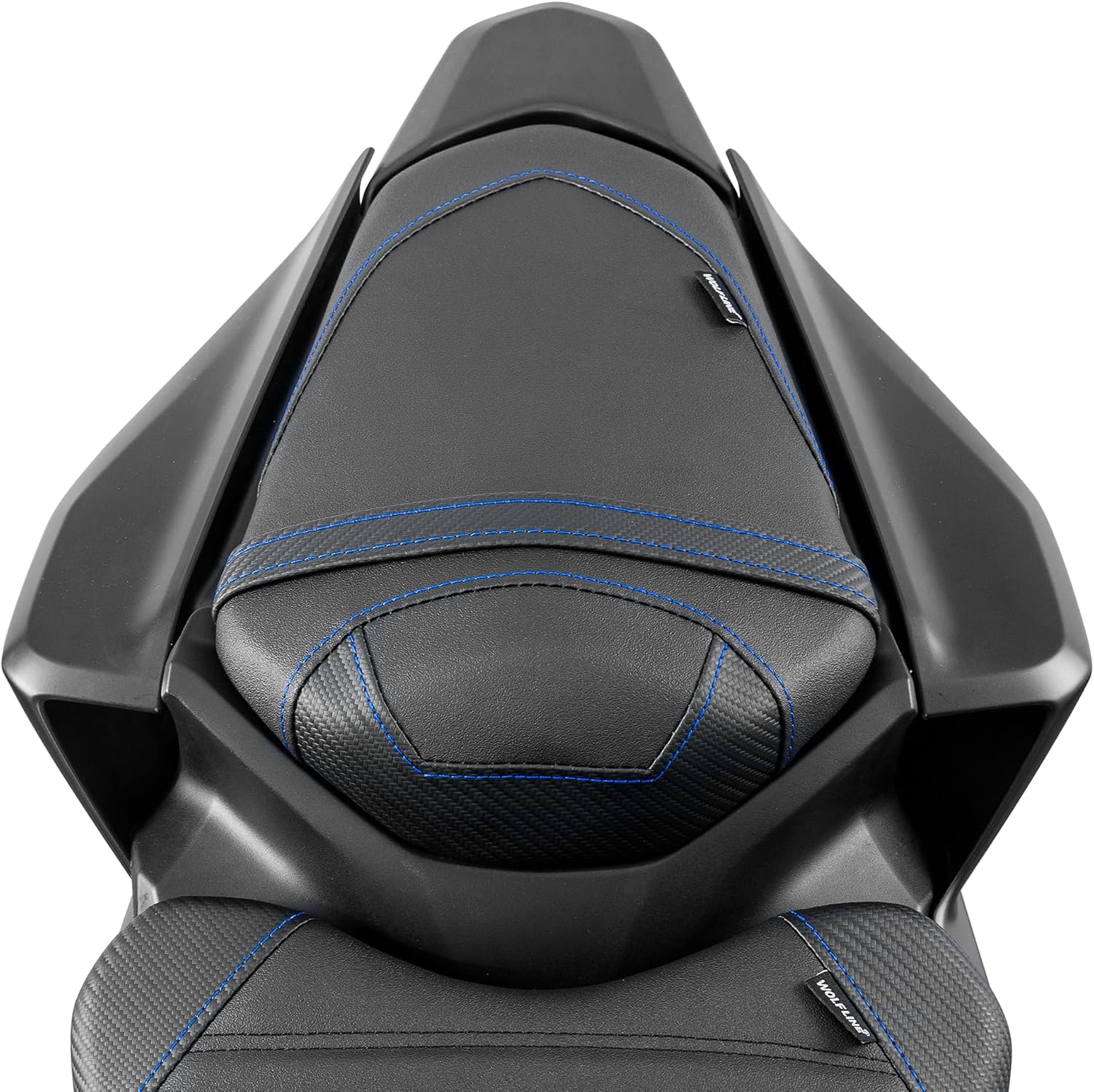 Motorcycle Passenger Seat for Yamaha YZF-R3 MT-03 2025 2026 YZFR3 MT03 FZ03 Front Rear Pillion Solo Cushion Cover Pad Set （Tail-Blue)