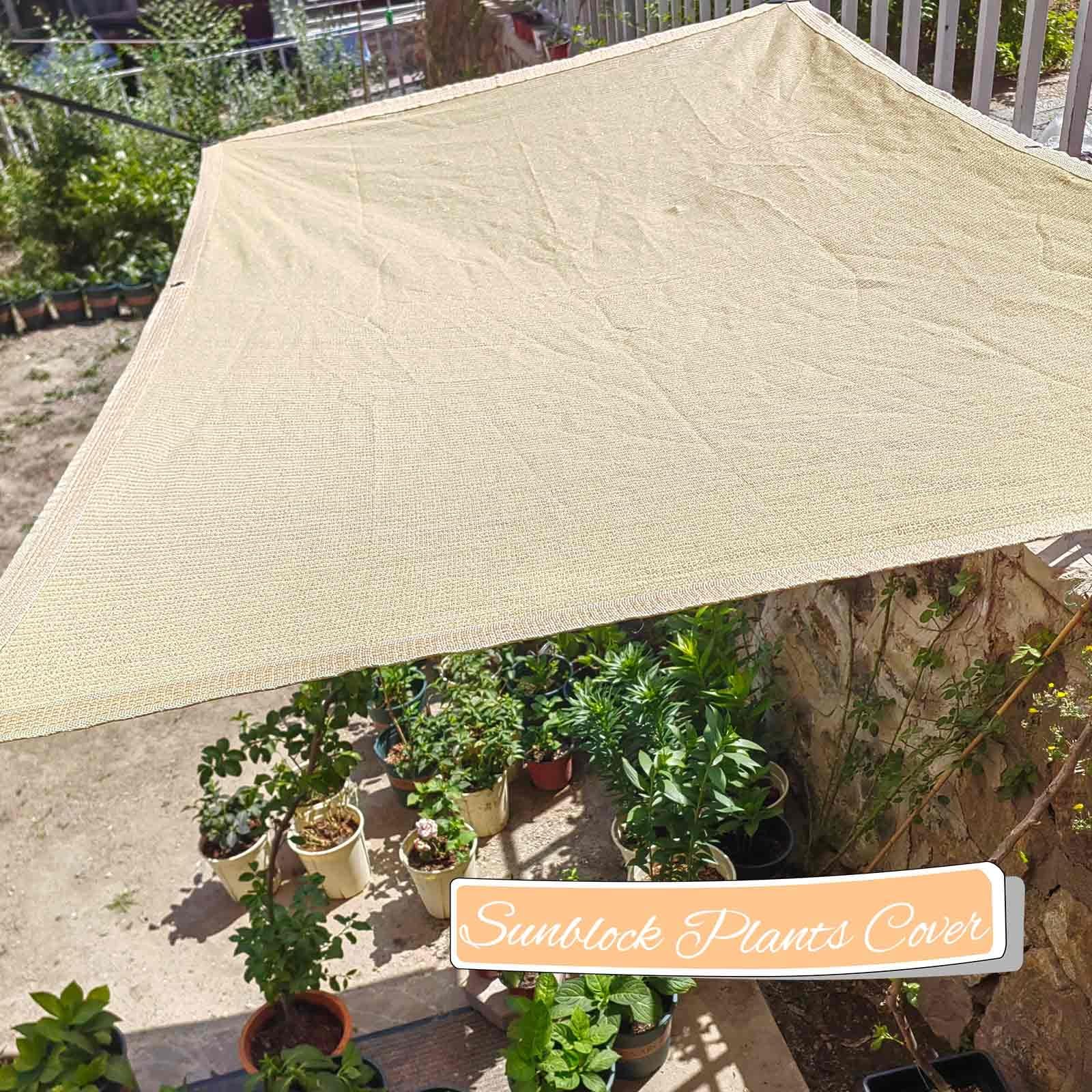 Protezione UV 95% tessuto ombreggiante beige per esterni rete per pergola, campeggio, piscina, cuccia per cani, copertura parasole 13 x 20 (4 x 6 m)