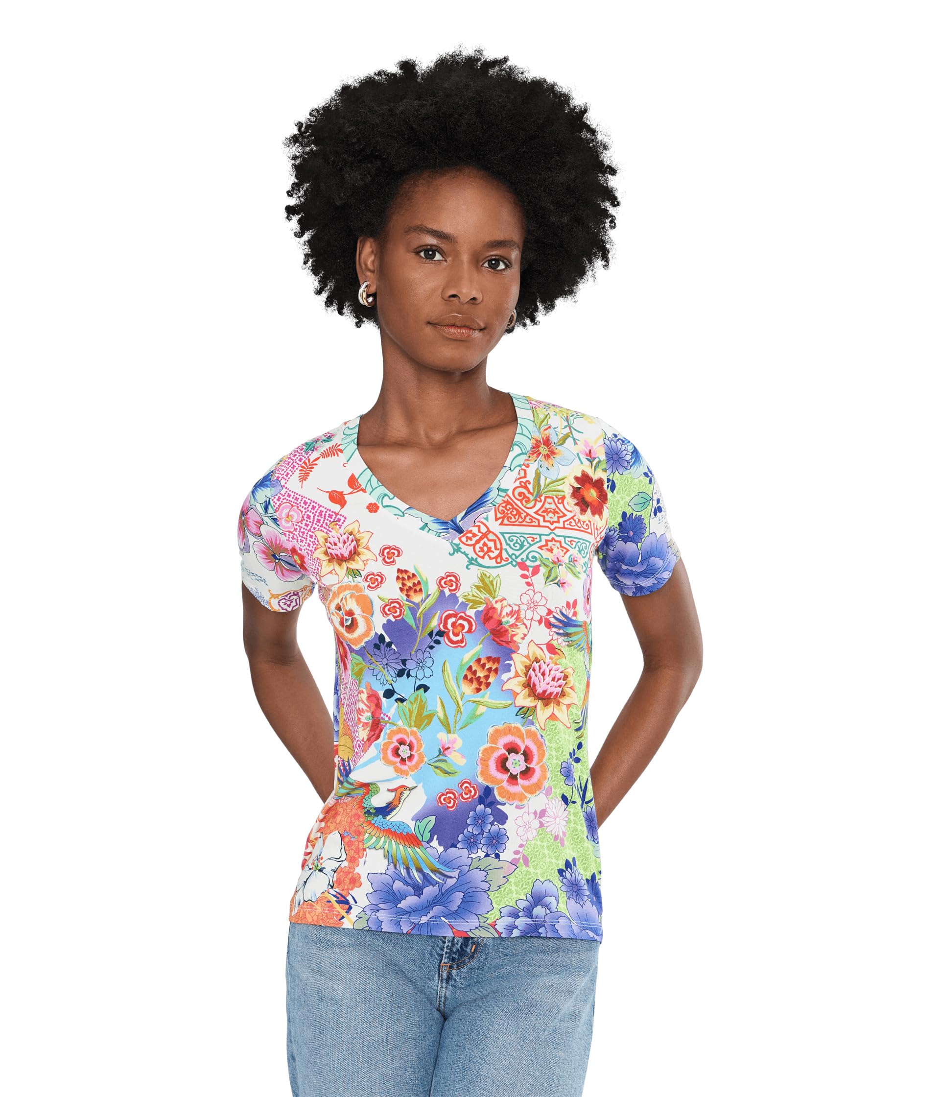 Johnny was Womens The Janie Favorite Short Sleeve V-Neck Tee