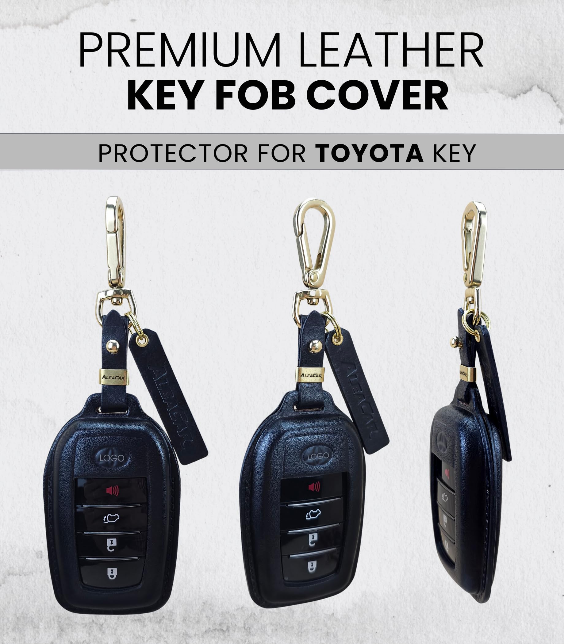 Amazon.com: ALEACAR Premium Leather Key Fob Cover with Keychain