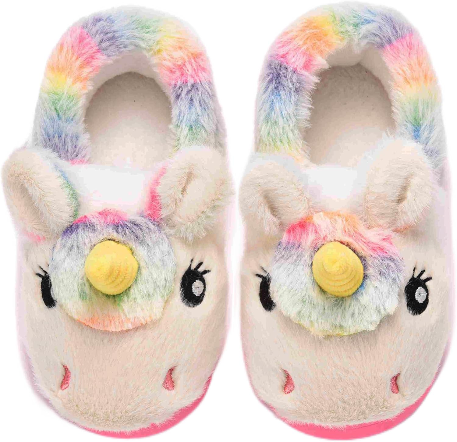 Ainikas Girls Plush House Slippers Toddler Kids Fuzzy Slippers