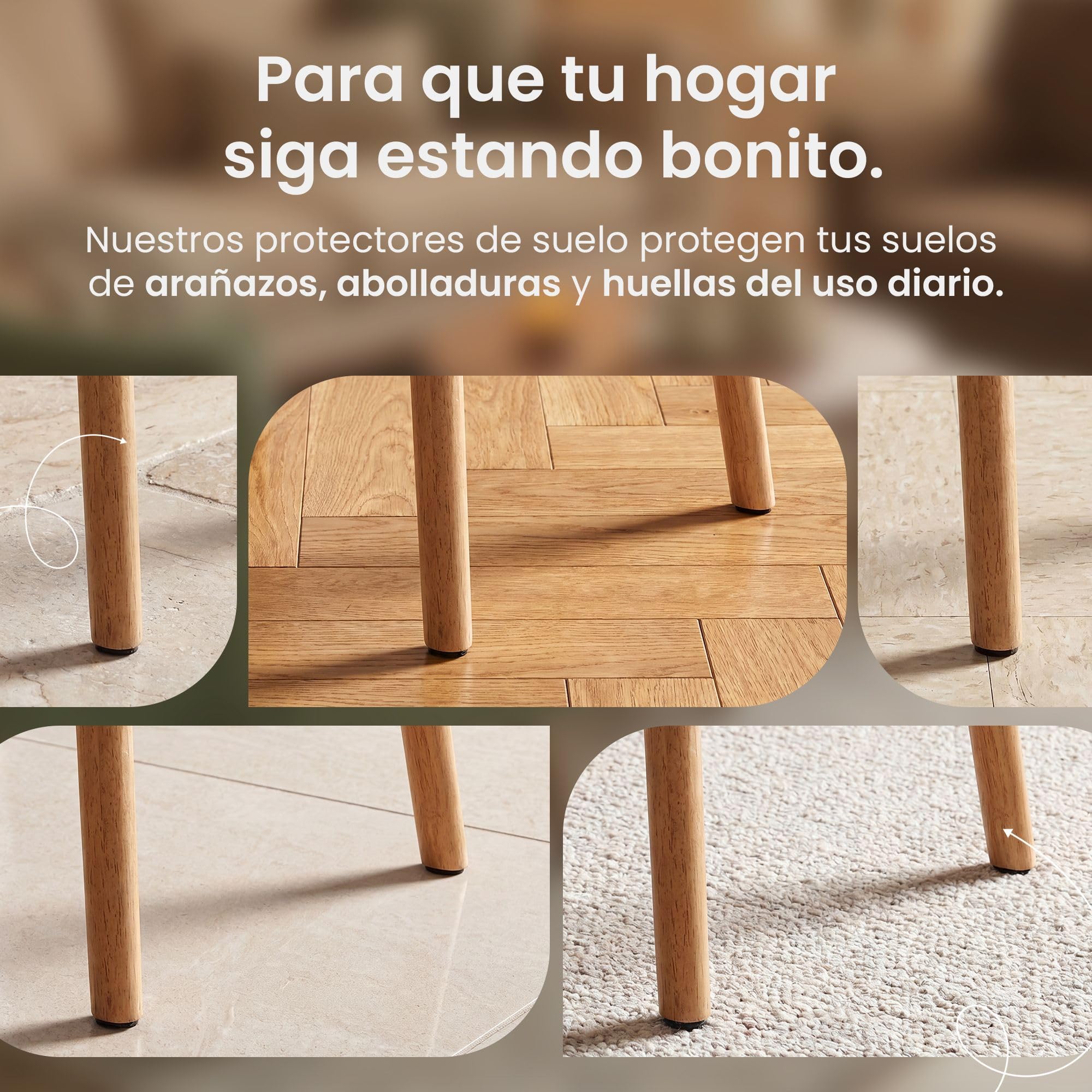 CLP Silla de Comedor Acolchada Arie con Respaldo, tapizada en Tela, Estructura de Madera hasta 150 kg para Cocina y salón Color:marrón