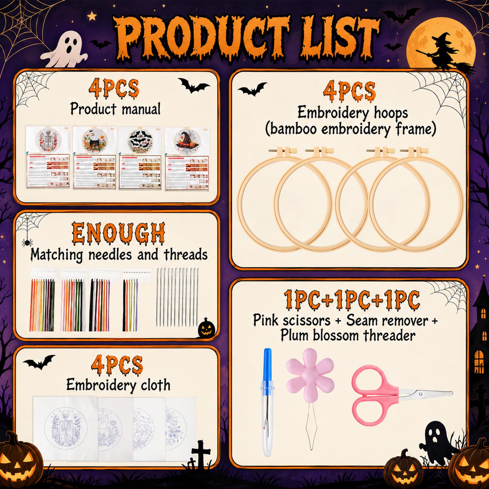 DIY Halloween Embroidery Kit - Beginner Friendly -2 DIY Halloween Embroidery Kit - Beginner Friendly -2
