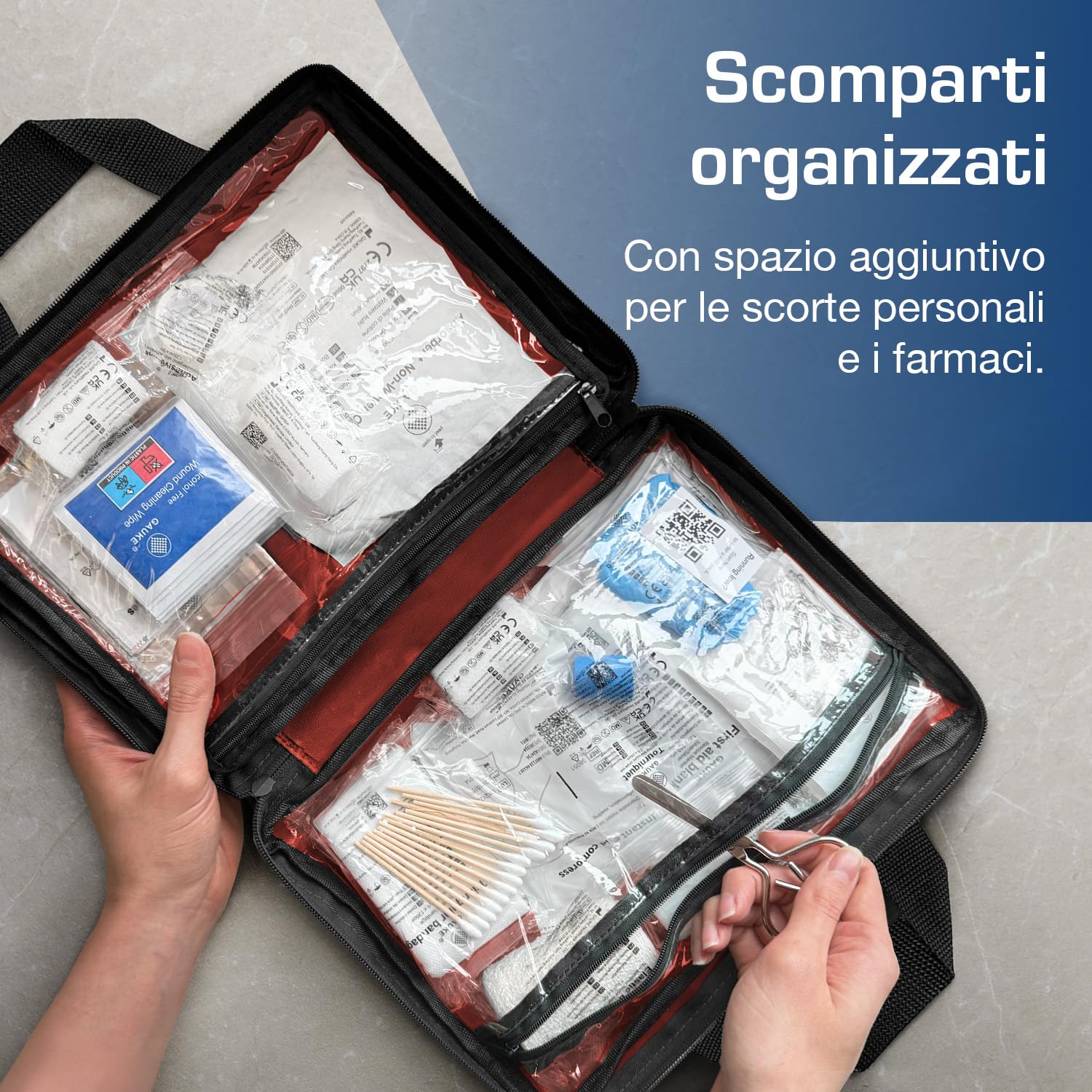 Active Era Kit di primo soccorso Premium 180 pezzi, con lavaggio oculare, 2 impacchi freddi (ghiaccio) e coperta di emergenza per auto, casa, ufficio, camper, lavoro e viaggi